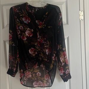 Kut from the Kloth Black Floral Blouse